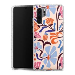 Silikon Glitter Case transparent-silber