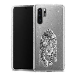 Silikon Glitter Case transparent-silber