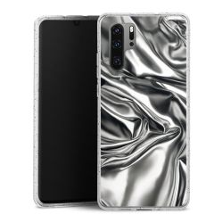 Silikon Glitter Case transparent-silber