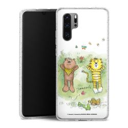 Silikon Glitter Case transparent-silber