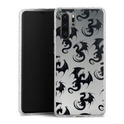 Silikon Glitter Case transparent-silber