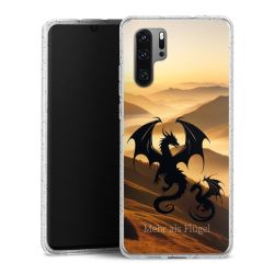 Silikon Glitter Case transparent-silber