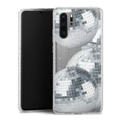 Silikon Glitter Case transparent-silber