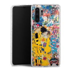 Silikon Glitter Case transparent-silber