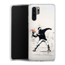 Silikon Glitter Case transparent-silber