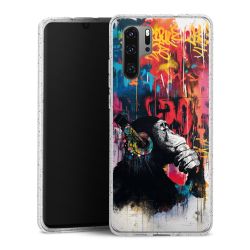 Silikon Glitter Case transparent-silber