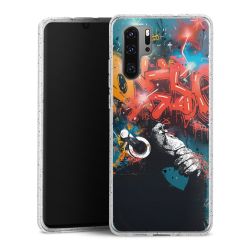 Silikon Glitter Case transparent-silber