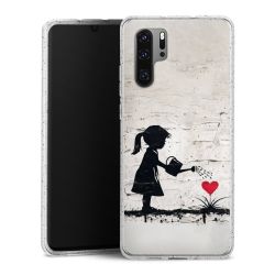 Silikon Glitter Case transparent-silber