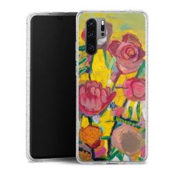 Silikon Glitter Case transparent-silber