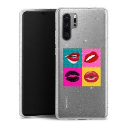 Silikon Glitter Case transparent-silber