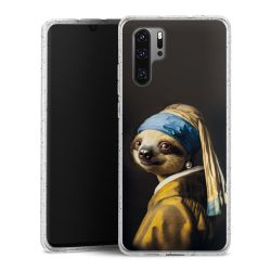 Silikon Glitter Case transparent-silber