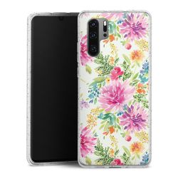 Silikon Glitter Case transparent-silber