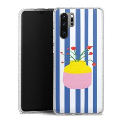 Silikon Glitter Case transparent-silber