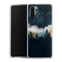 Silikon Glitter Case transparent-silber