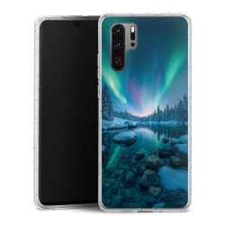 Silikon Glitter Case transparent-silber