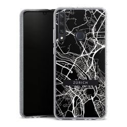 Silikon Glitter Case transparent-silber