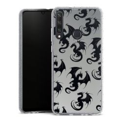 Silikon Glitter Case transparent-silber