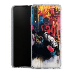 Silikon Glitter Case transparent-silber