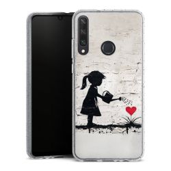 Silikon Glitter Case transparent-silber