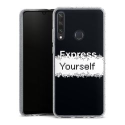 Silikon Glitter Case transparent-silber