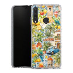 Silikon Glitter Case transparent-silber