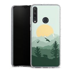 Silikon Glitter Case transparent-silber