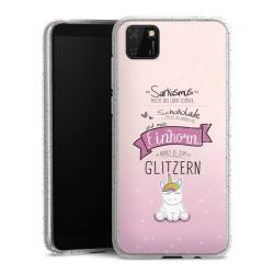 Silikon Glitter Case transparent-silber