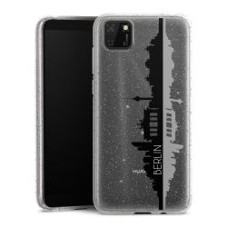 Silikon Glitter Case transparent-silber