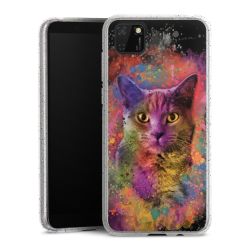 Silikon Glitter Case transparent-silber