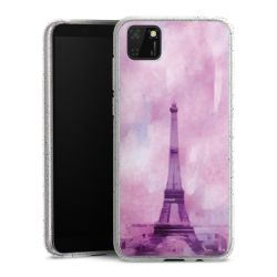 Silikon Glitter Case transparent-silber