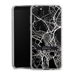 Silikon Glitter Case transparent-silber