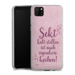 Silikon Glitter Case transparent-silber