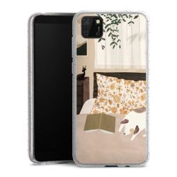 Silikon Glitter Case transparent-silber