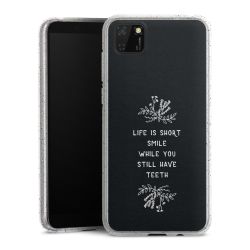 Silikon Glitter Case transparent-silber