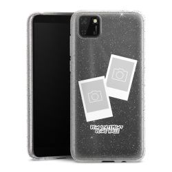 Silikon Glitter Case transparent-silber