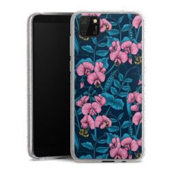 Silikon Glitter Case transparent-silber