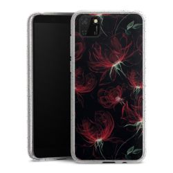 Silikon Glitter Case transparent-silber