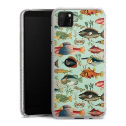 Silikon Glitter Case transparent-silber