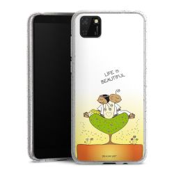 Silikon Glitter Case transparent-silber