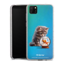 Silikon Glitter Case transparent-silber