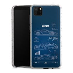 Silikon Glitter Case transparent-silber