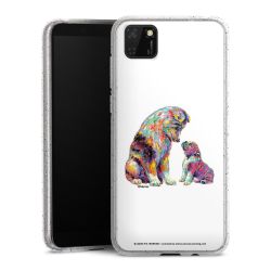 Silikon Glitter Case transparent-silber