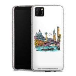 Silikon Glitter Case transparent-silber