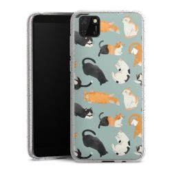 Silikon Glitter Case transparent-silber