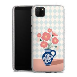 Silikon Glitter Case transparent-silber