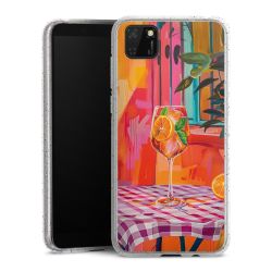 Silikon Glitter Case transparent-silber