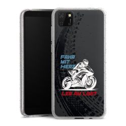 Silikon Glitter Case transparent-silber