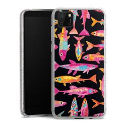 Silikon Glitter Case transparent-silber