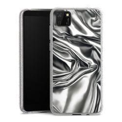 Silikon Glitter Case transparent-silber