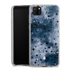 Silikon Glitter Case transparent-silber